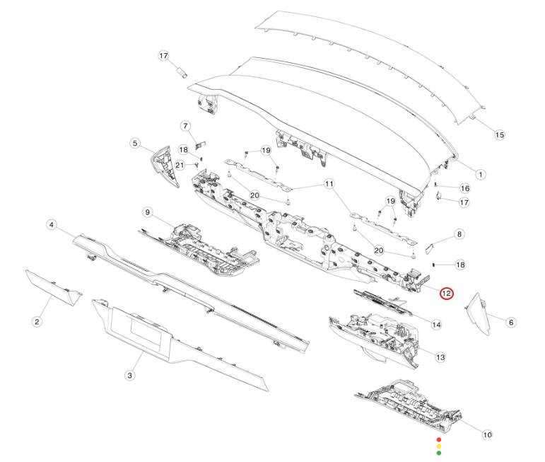1563008-00-D Накладка декоративная на торпедо нижняя Tesla Model S 2-й рест 2021г. - фото №5