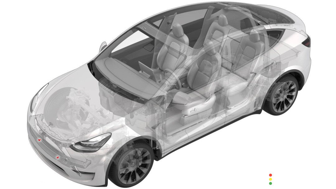 1473445-00-A, 1473445-00-B датчик удара передний Tesla Model Y 1 поколение 2021г. - фото №5