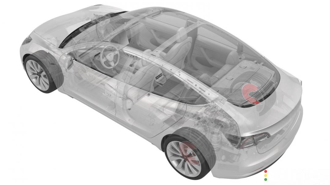 104466600C тормозной щиток задний правый Tesla Model 3 1 поколение 2022г. - фото №1