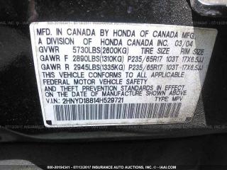 Acura MDX 1 поколение 2004г. 3.5 л., J35A3, бензин, АКПП - фото №9