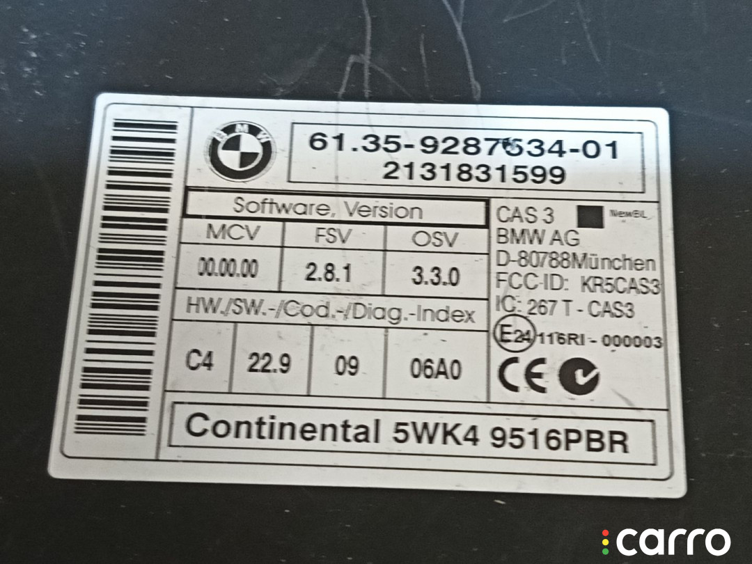 61359287534, 9287534 блок комфорта BMW X6 E71 2012г. - фото №4