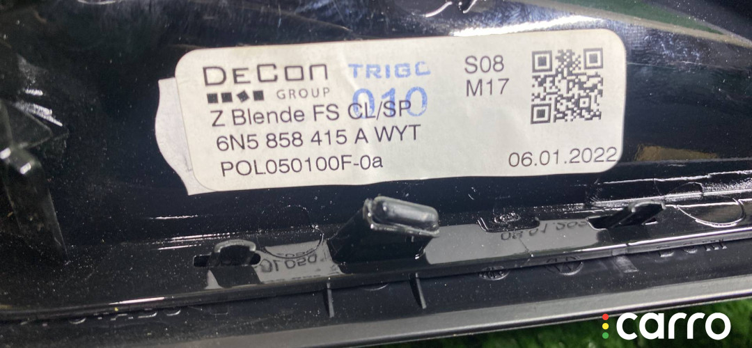 6N5858415A декоративная накладка торпедо левая верхняя Volkswagen Polo 6 поколение 2022г. - фото №3