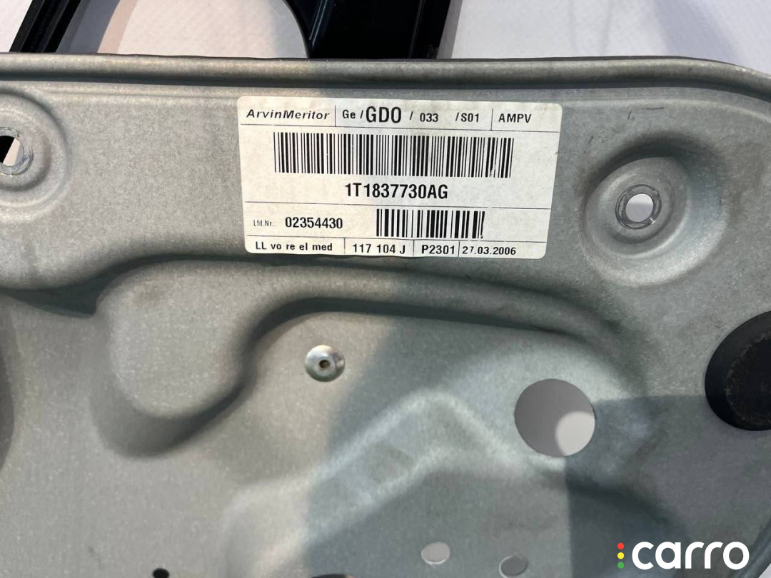 1T1837730AG стеклоподъемник электрический передний правый Volkswagen Touran 1 поколение 2006г. - фото №6